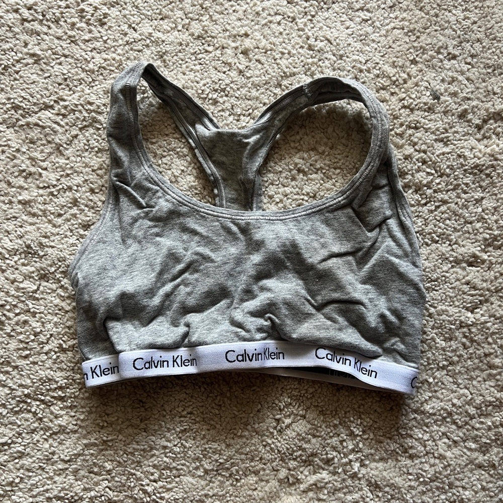 gray calvin klein bralette racerback